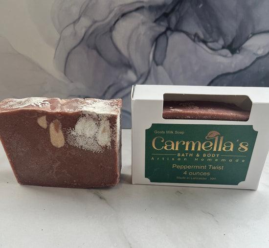 Peppermint Twist Goat Milk Soap - Carmella’s Bath & Body