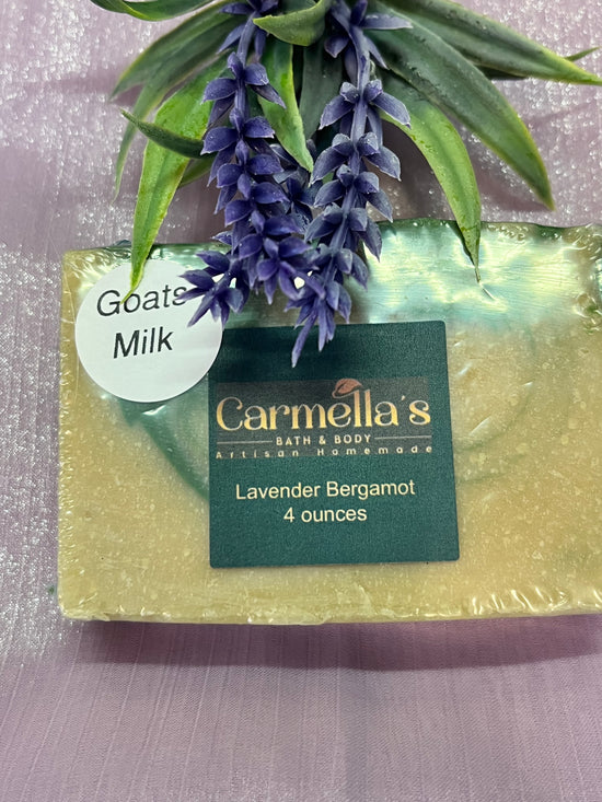 Lavender Bergamot Goat Milk Soap  Bar - Carmella’s Bath & Body